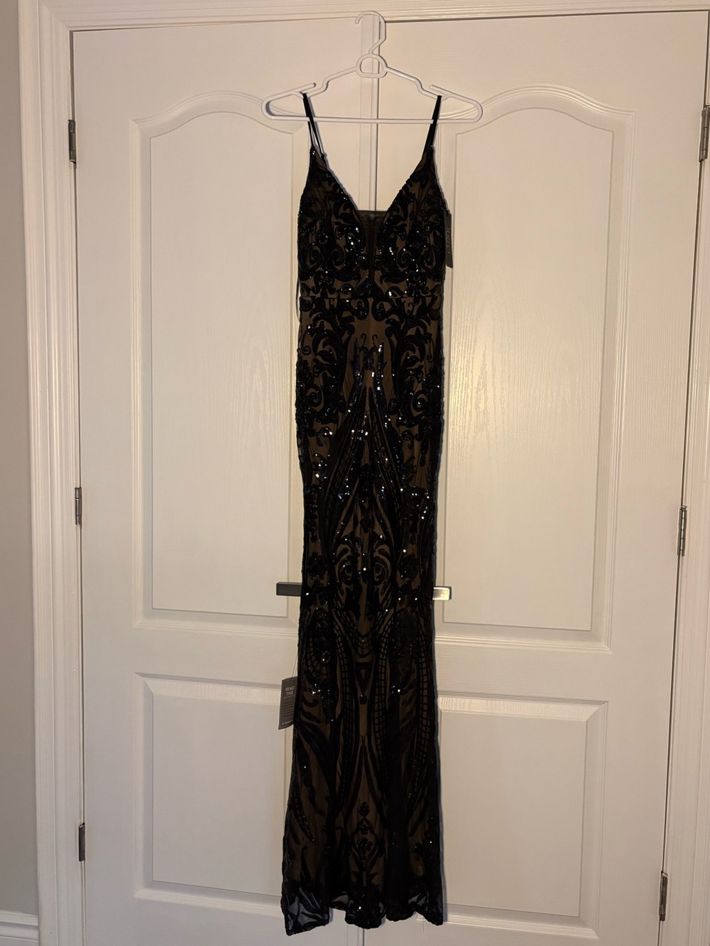 le chateau Black Sequin Embellished Maxi Dress